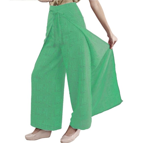 Mint Green Sarong Wrap Pants Free With $35 Purchase - Picture 1 of 14